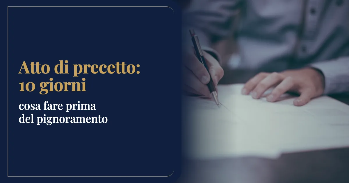 Atto di precetto: cosa fare nei 10 giorni prima del pignoramento
