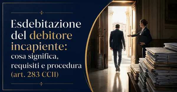 Esdebitazione del debitore incapiente: cosa significa, requisiti e procedura (art. 283 CCII)