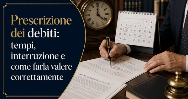 Prescrizione dei debiti: tempi, interruzione e come farla valere correttamente