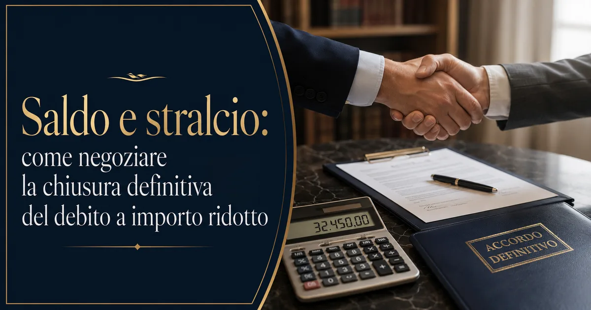 Saldo e stralcio: come negoziare la chiusura definitiva del debito a importo ridotto